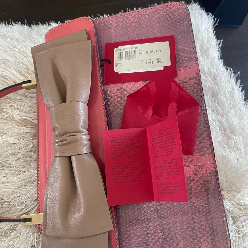 "Christmas sale Authentic Valentino Garavani bag, pink snakeskin style, $2700